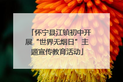 怀宁县江镇初中开展“世界无烟日”主题宣传教育活动