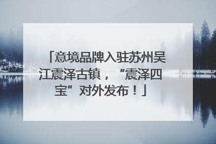 意境品牌入驻苏州吴江震泽古镇，“震泽四宝”对外发布！