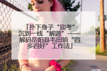 扑下身子“迎考” 沉到一线“解题”——解码岳阳县毛田镇“四多四好”工作法