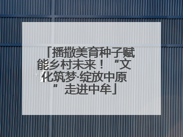播撒美育种子赋能乡村未来！“文化筑梦·绽放中原”走进中牟