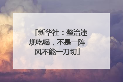 新华社：整治违规吃喝，不是一阵风不能一刀切