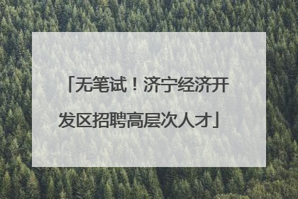 无笔试！济宁经济开发区招聘高层次人才