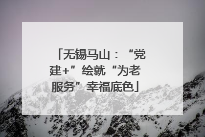 无锡马山：“党建+”绘就“为老服务”幸福底色