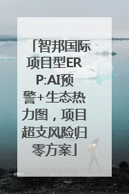 智邦国际项目型ERP:AI预警+生态热力图，项目超支风险归零方案