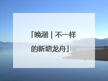 晚潮｜不一样的新塘龙舟