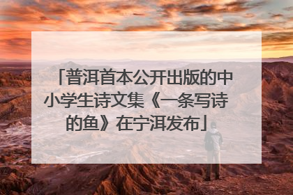 普洱首本公开出版的中小学生诗文集《一条写诗的鱼》在宁洱发布