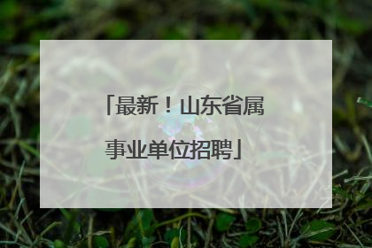 最新！山东省属事业单位招聘