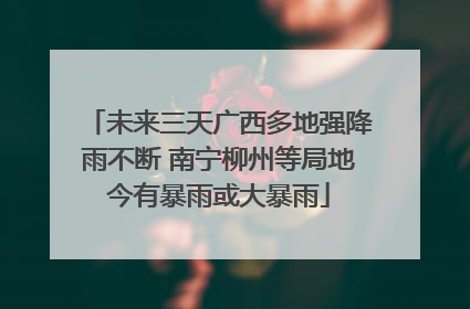 未来三天广西多地强降雨不断 南宁柳州等局地今有暴雨或大暴雨
