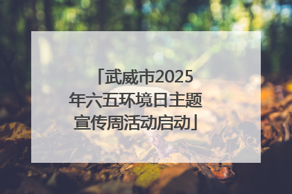 武威市2025年六五环境日主题宣传周活动启动