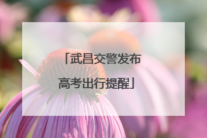 武昌交警发布高考出行提醒