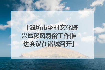潍坊市乡村文化振兴暨移风易俗工作推进会议在诸城召开
