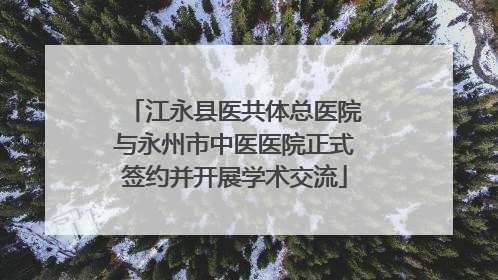 江永县医共体总医院与永州市中医医院正式签约并开展学术交流