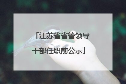 江苏省省管领导干部任职前公示