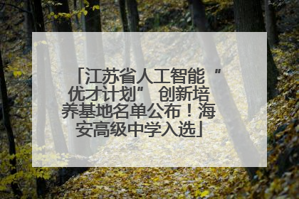 江苏省人工智能“优才计划” 创新培养基地名单公布！海安高级中学入选