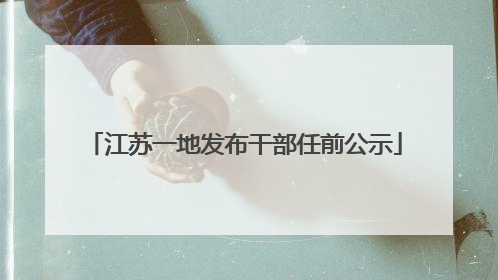 江苏一地发布干部任前公示