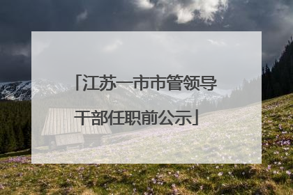 江苏一市市管领导干部任职前公示