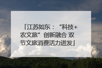 江苏如东：“科技+农文旅”创新融合 双节文旅消费活力迸发