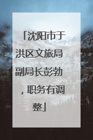 沈阳市于洪区文旅局副局长彭勃，职务有调整