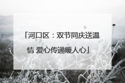 河口区：双节同庆送温情 爱心传递暖人心