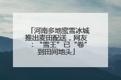 河南多地蜜雪冰城推出麦田配送，网友：“雪王”已“卷”到田间地头