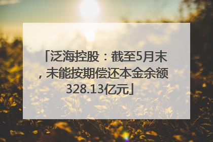 泛海控股：截至5月末，未能按期偿还本金余额328.13亿元