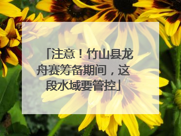 注意！竹山县龙舟赛筹备期间，这段水域要管控