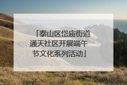 泰山区岱庙街道通天社区开展端午节文化系列活动