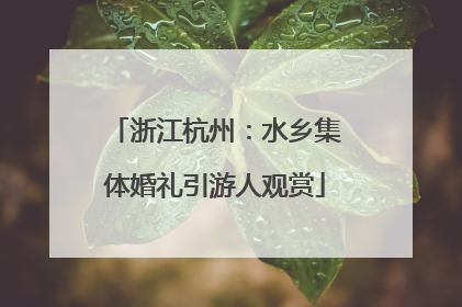 浙江杭州：水乡集体婚礼引游人观赏