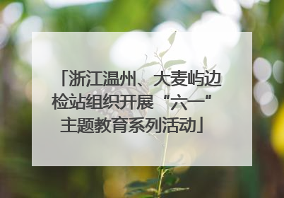 浙江温州、大麦屿边检站组织开展“六一”主题教育系列活动
