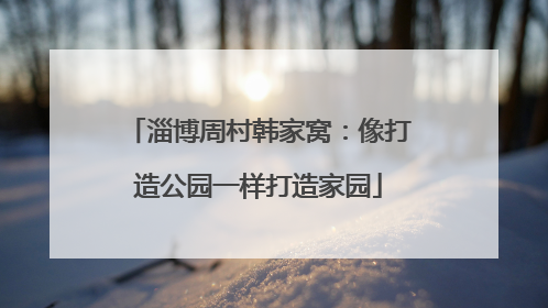 淄博周村韩家窝：像打造公园一样打造家园