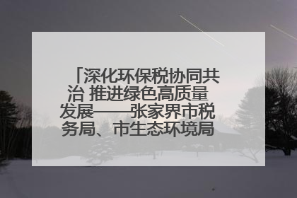 深化环保税协同共治 推进绿色高质量发展——张家界市税务局、市生态环境局签署合作备忘录