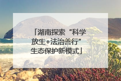湖南探索“科学放生+法治善行”生态保护新模式