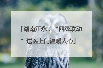 湖南江永：“四级联动”送医上门温暖人心