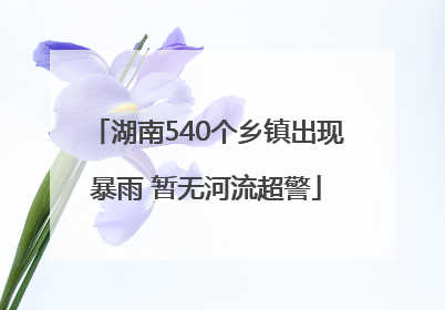湖南540个乡镇出现暴雨 暂无河流超警