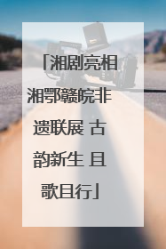 湘剧亮相湘鄂赣皖非遗联展 古韵新生 且歌且行