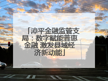 漳平金融监管支局：数字赋能普惠金融 激发县域经济新动能