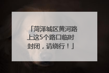 菏泽城区黄河路上这5个路口临时封闭，请绕行！