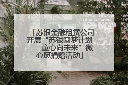苏银金融租赁公司开展“苏银圆梦计划——童心向未来”微心愿捐赠活动