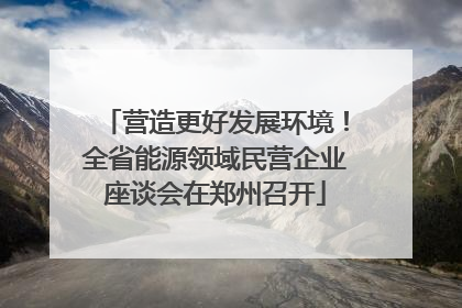 营造更好发展环境！全省能源领域民营企业座谈会在郑州召开