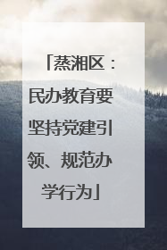 蒸湘区：民办教育要坚持党建引领、规范办学行为