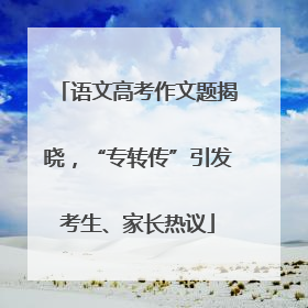 语文高考作文题揭晓，“专转传”引发考生、家长热议