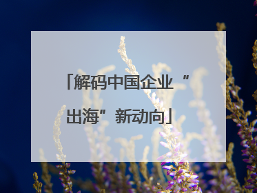 解码中国企业“出海”新动向