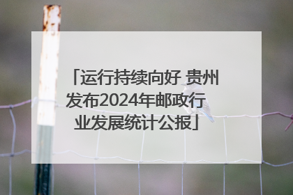 运行持续向好 贵州发布2024年邮政行业发展统计公报