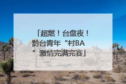 超燃！台盘夜！黔台青年“村BA”激情完满完赛