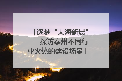 逐梦“大海新晨”——探访泰州不同行业火热的建设场景