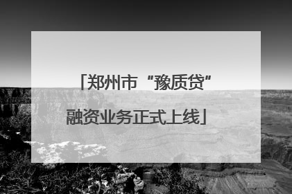 郑州市“豫质贷”融资业务正式上线