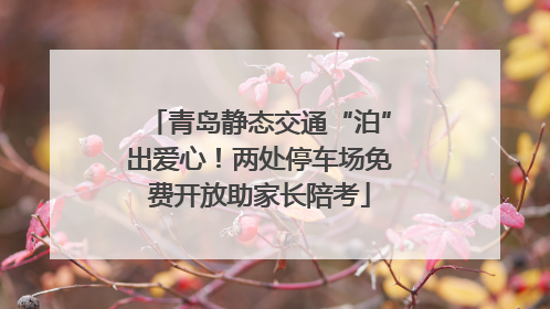 青岛静态交通“泊”出爱心！两处停车场免费开放助家长陪考