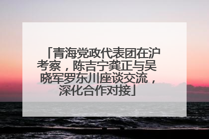 青海党政代表团在沪考察，陈吉宁龚正与吴晓军罗东川座谈交流，深化合作对接
