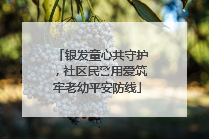 银发童心共守护，社区民警用爱筑牢老幼平安防线