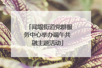 闻堰街道党群服务中心举办端午共融主题活动